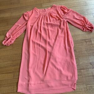 EUC Eva Mendes Coral Sheer Fully Lined Sm Cottagecore Prairie Peasant Homemaker